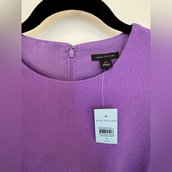 Belted Purple Pique Shift Dress - Picture 4 of 5